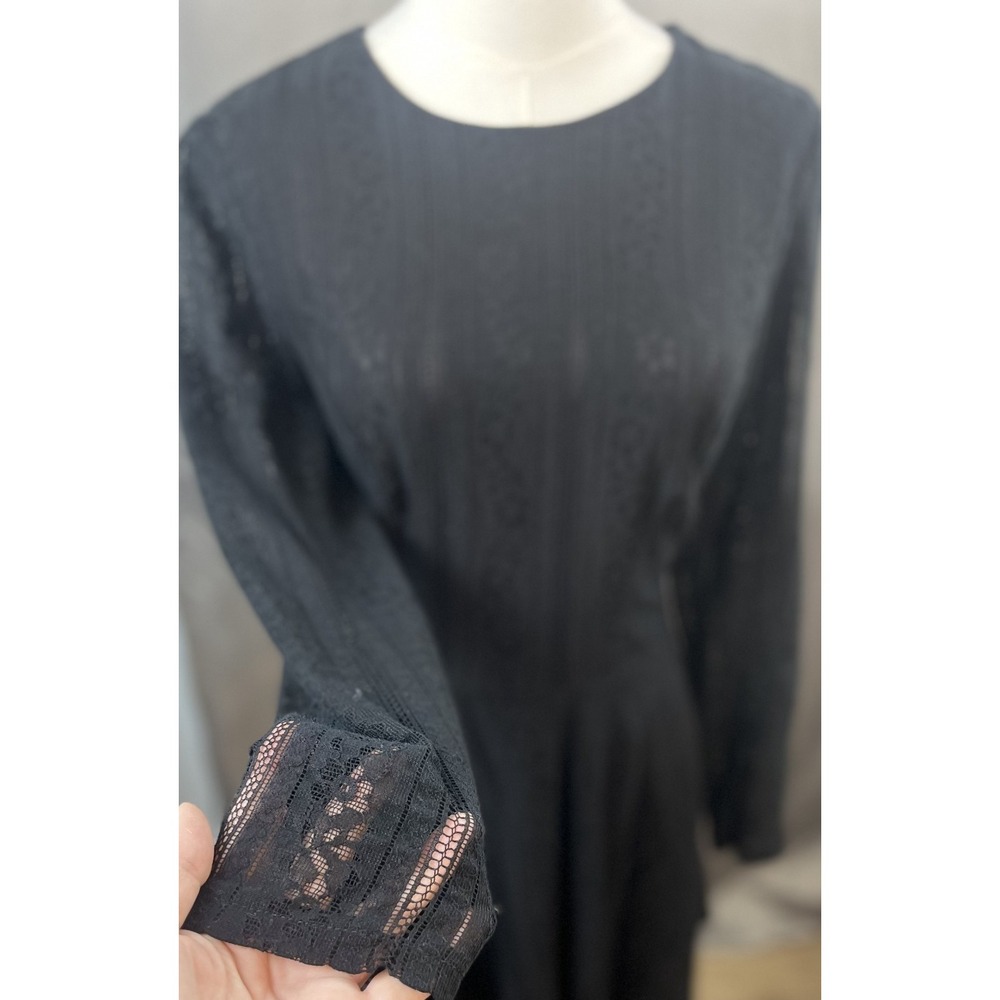 Divided by H&M Black Lace Flared Sleeve Dress Size 10 Whimsigoth Fairy Grunge